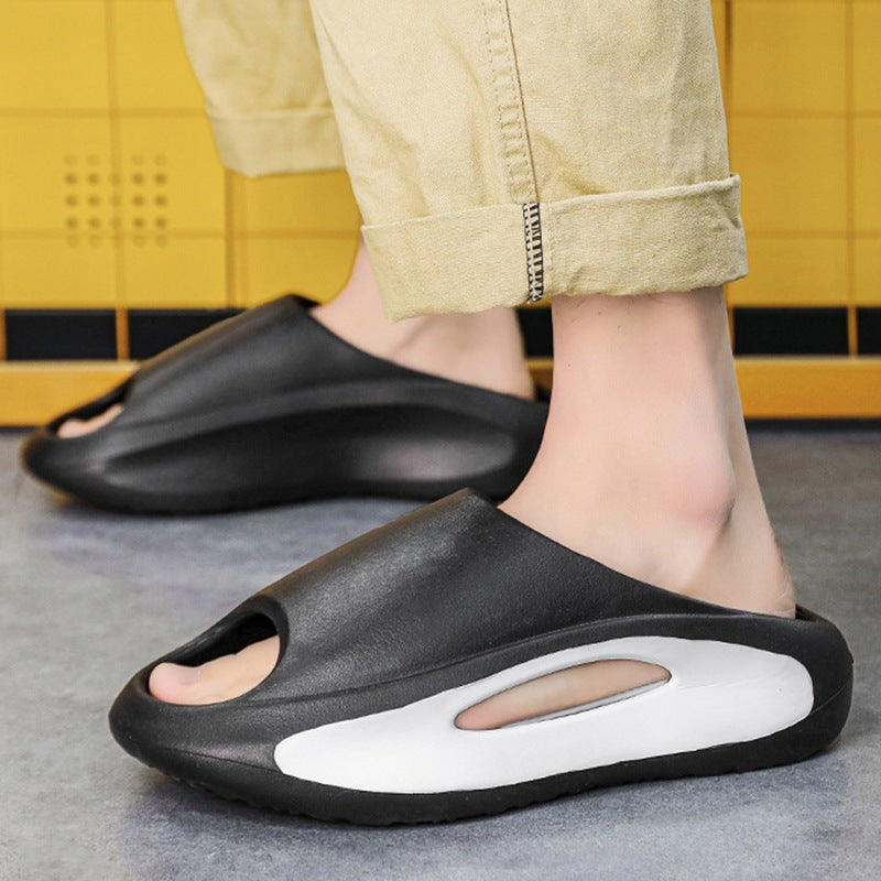 Stay Stylish and Comfortable: Breathable Hollow Peep Toe Slippers for Men and Women!