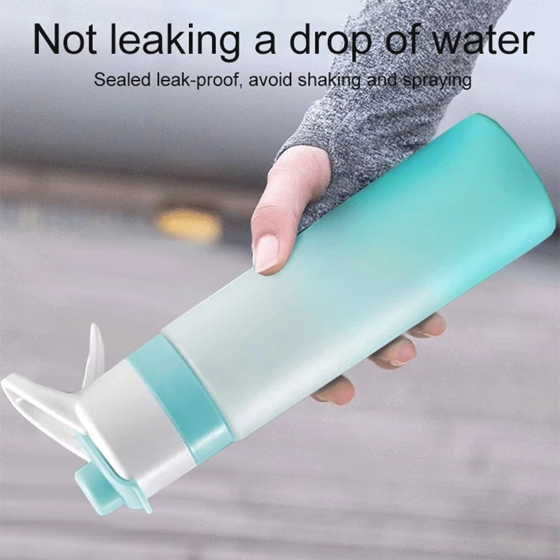 Stay Hydrated Anywhere: Leakproof Spray Water Bottle with Convenient Handle Strap