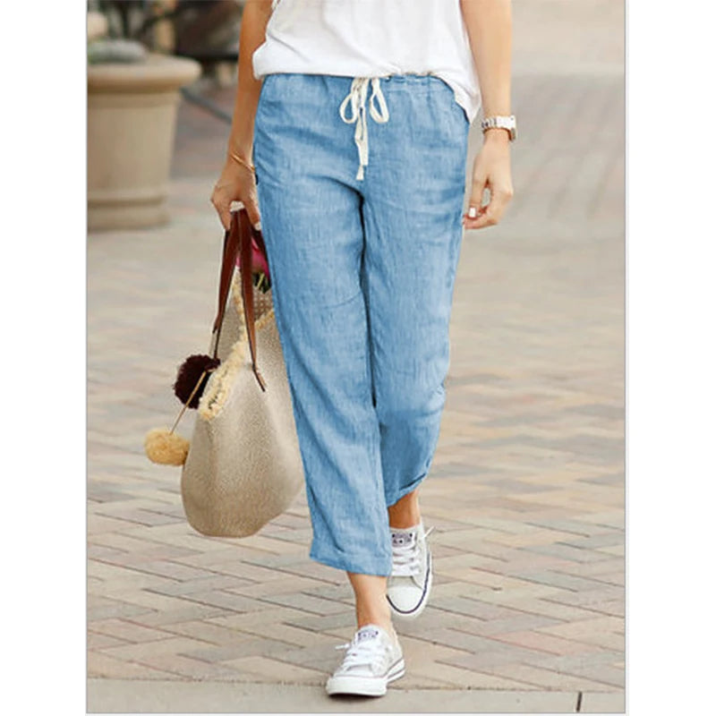 Elevate Your Summer Style: Trendy Low Waist Cotton Women's Pants