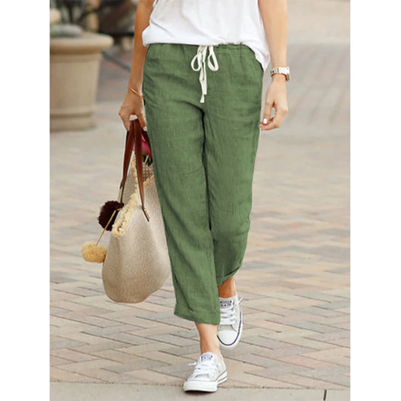 Elevate Your Summer Style: Trendy Low Waist Cotton Women's Pants