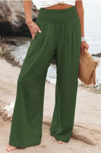 Chic Comfort: Spring & Summer Cotton Hemp High Waist Casual Pants