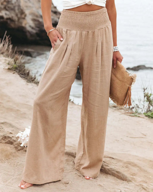 Chic Comfort: Spring & Summer Cotton Hemp High Waist Casual Pants