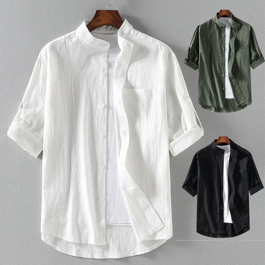 Summer Essential: Men's Stand Collar Shirt