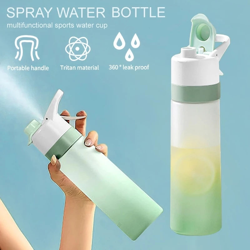 Stay Hydrated Anywhere: Leakproof Spray Water Bottle with Convenient Handle Strap