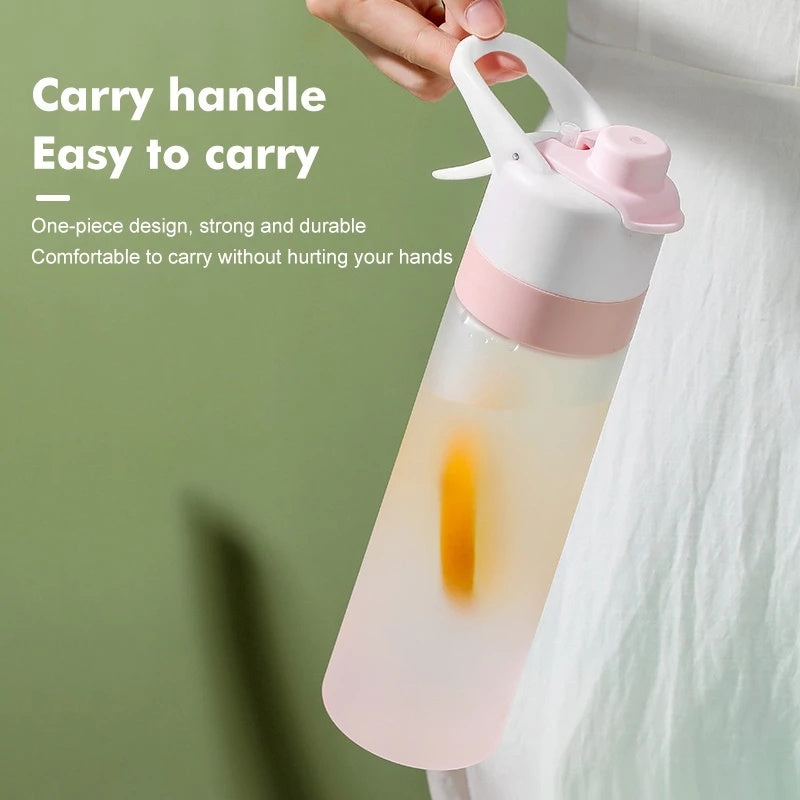 Stay Hydrated Anywhere: Leakproof Spray Water Bottle with Convenient Handle Strap