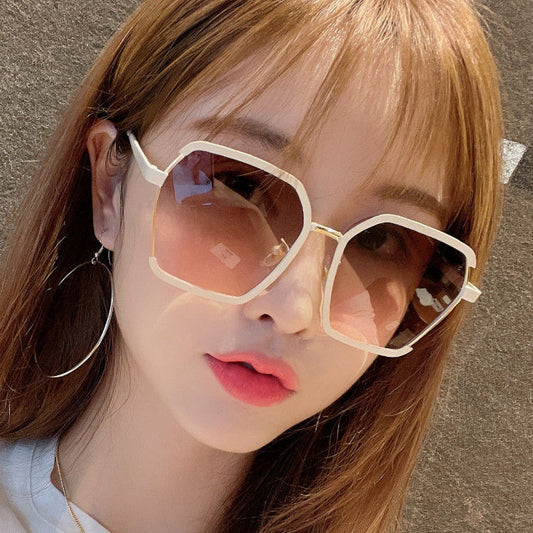 Vintage Half-Frame Oversize Sunglasses