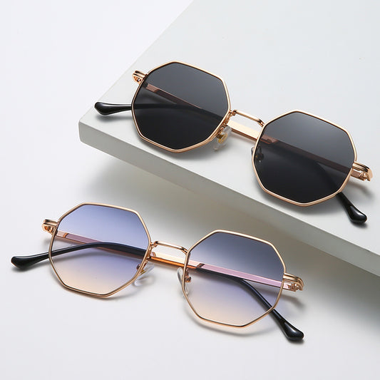 Timeless Vintage Polygon Metal Sunglasses